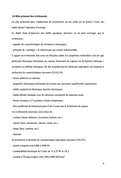 Impact du revêtement de l'outil sur l'usure et la rugosité en fraisage