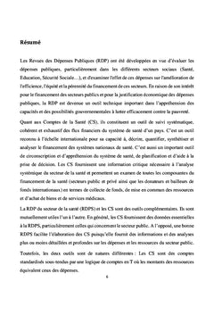 Harmoniser les Comptes de la Santé et la Revue des dépenses publiques