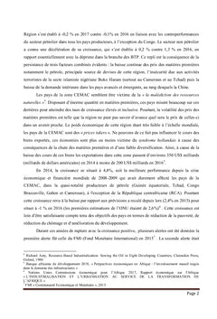 Diversification économique en zone CEMAC: Impact et performance
