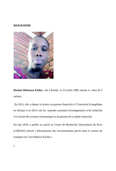 Insécurité alimentaire au sein de ménages de Bukavu
