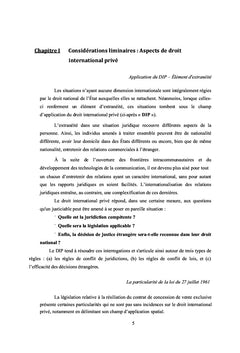 La concession, le litige et l'internationalisation
