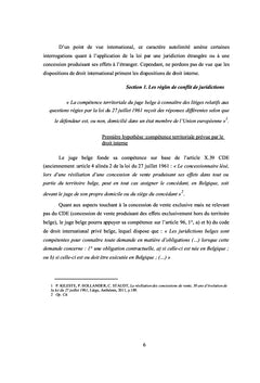 La concession, le litige et l'internationalisation