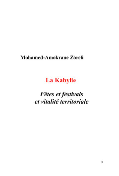 La Kabylie fêtes et festivals et vitalité territoriale