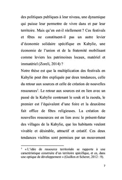 La Kabylie fêtes et festivals et vitalité territoriale