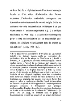 La Kabylie fêtes et festivals et vitalité territoriale