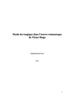 Etude du tragique dans l'oeuvre romanesque de Victor Hugo