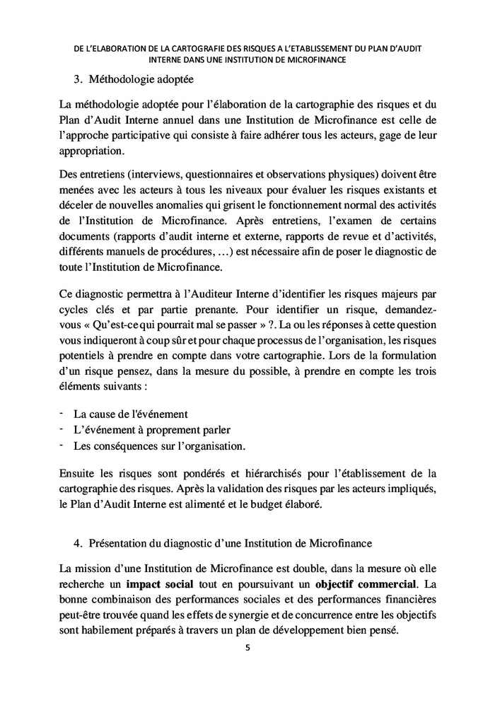 De la cartographie des risques au plan d'audit interne