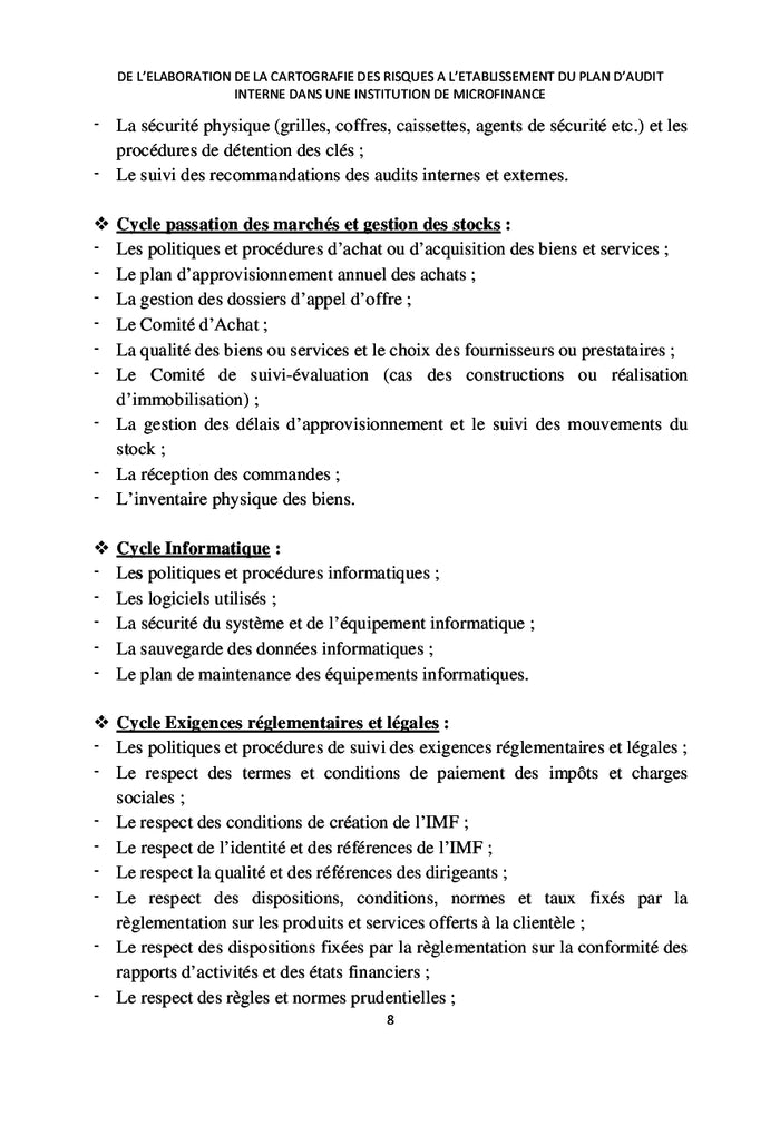 De la cartographie des risques au plan d'audit interne