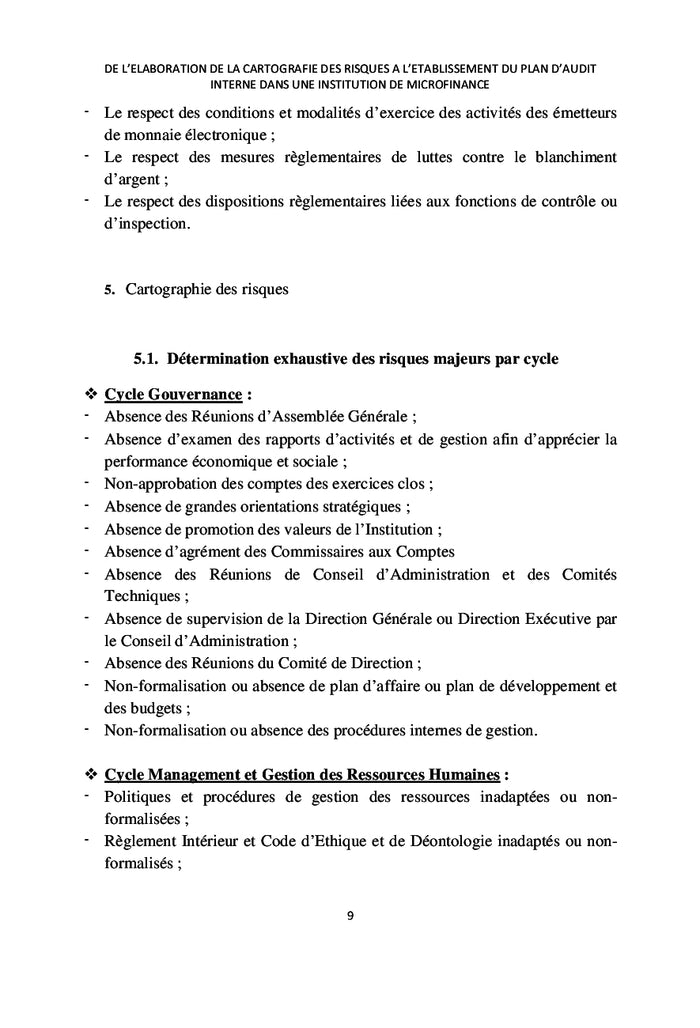 De la cartographie des risques au plan d'audit interne