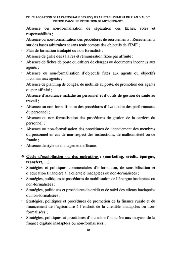 De la cartographie des risques au plan d'audit interne