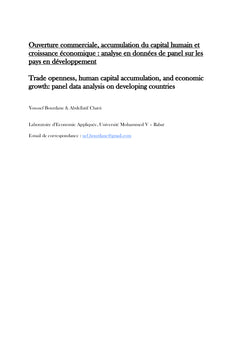 Ouverture, accumulation du capital humain et croissance économique