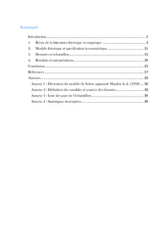 Ouverture, accumulation du capital humain et croissance économique