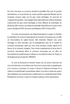 Ouverture, accumulation du capital humain et croissance économique