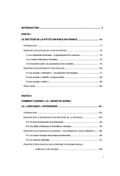 Le secteur de la petite enfance au regard de l'Economie sociale
