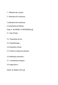 Fréquence De La Césarienne Selon La Classification De Robson
