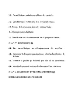 Fréquence De La Césarienne Selon La Classification De Robson