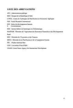Contribution de l'investissement public à l'évolution du PIB en Haïti