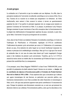 Contribution de l'investissement public à l'évolution du PIB en Haïti