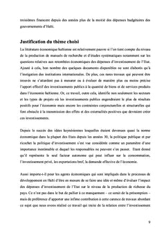 Contribution de l'investissement public à l'évolution du PIB en Haïti