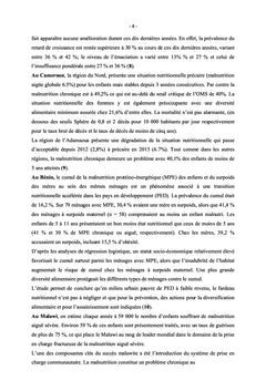 Déterminants de la malnutrition aigue chez les enfants de 0 à 59 mois