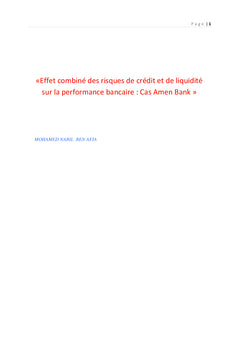 Effet des risques Crédit / Liquidité sur la performance bancaire