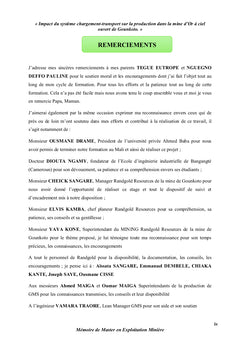 Impact du système chargement-transport sur la production dans une mine