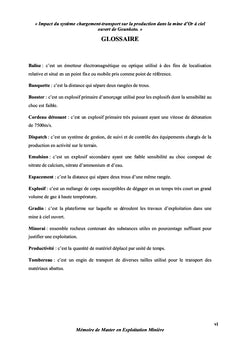 Impact du système chargement-transport sur la production dans une mine