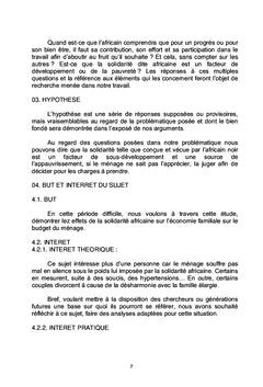 Impact socio-économique de la solidarité africaine sur le budget du ménage