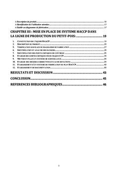 Mise en place du système HACCP