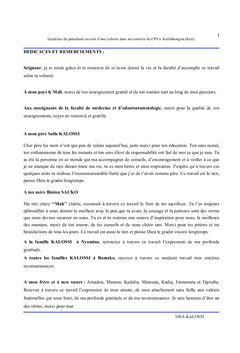 Incidence du paludisme et facteurs de risques