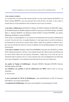 Incidence du paludisme et facteurs de risques