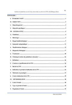 Incidence du paludisme et facteurs de risques