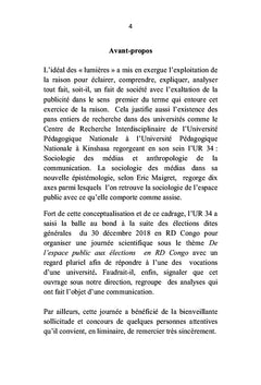 De l'espace public aux élections en RD Congo