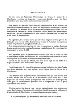 Le Crédit dans la microfinance