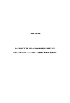 La didactique de la géographie en Tunisie Bilan et perspectives