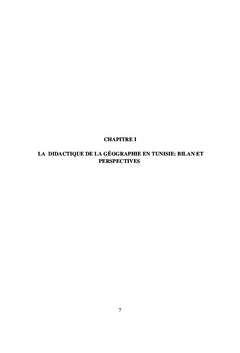 La didactique de la géographie en Tunisie Bilan et perspectives