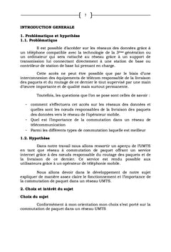 Etude portant sur la commutation de paquet dans un réseau de telecom