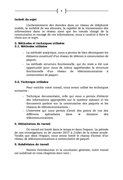 Etude portant sur la commutation de paquet dans un réseau de telecom