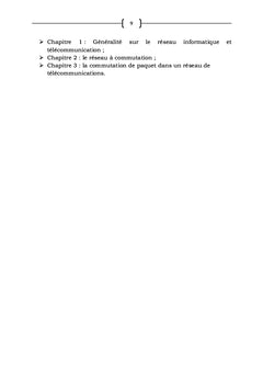 Etude portant sur la commutation de paquet dans un réseau de telecom
