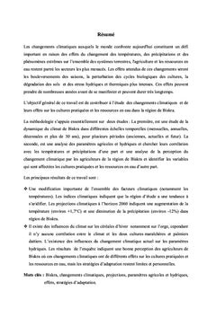 Effets des changements climatiques sur le secteur agricole en Algérie
