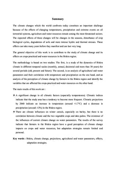 Effets des changements climatiques sur le secteur agricole en Algérie