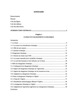 Effets des changements climatiques sur le secteur agricole en Algérie