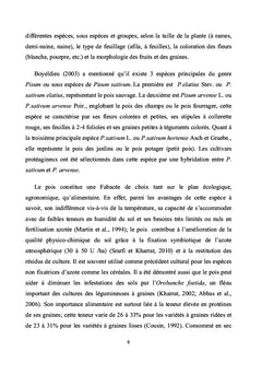 Variabilité agro morphologique et moléculaire chez le pois