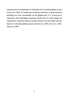 Variabilité agro morphologique et moléculaire chez le pois