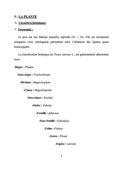 Variabilité agro morphologique et moléculaire chez le pois