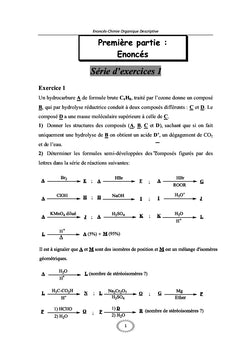 Exercices de Chimie Organique Descriptive avec Solutions