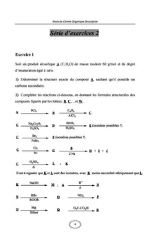 Exercices de Chimie Organique Descriptive avec Solutions
