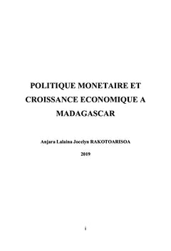 Politique monétaire et croissance économique à Madagascar