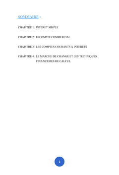 Les techniques de mathématiques financières à court terme
