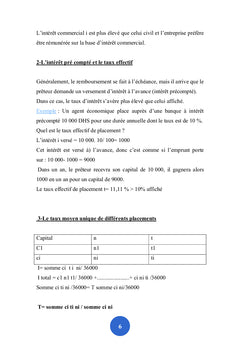 Les techniques de mathématiques financières à court terme